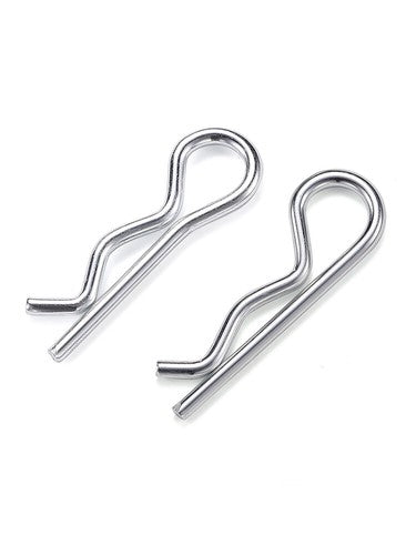 2 spring-loaded R-type clips made of 4.8-grade carbon steel with a smooth, burr-free surface, suitable for heavy trailers, cars, and other hook-and-latch systems | HomeDIYer