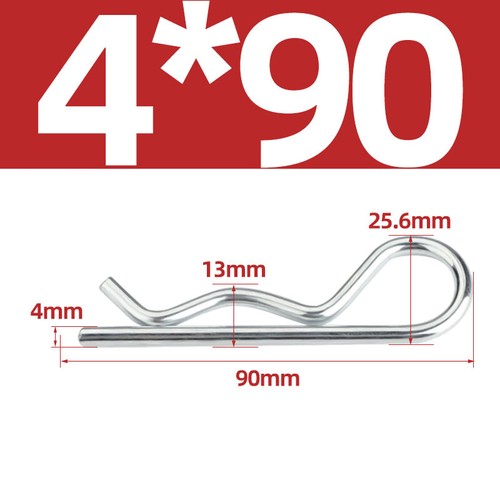 Heavy Duty Hitch Pins Clip -Spring Retaining R Clip M1~M7 x 16~150mm for Trailer