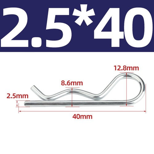 Heavy Duty Hitch Pins Clip -Spring Retaining R Clip M1~M7 x 16~150mm for Trailer