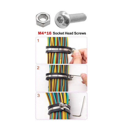 Rubber Lined P Clip Stainless Steel 6mm-70mm Sizes Pipe Cable Hose Clamp P-Clips
