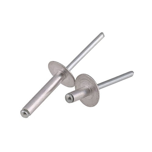EXTRA LARGE FLANGE HEAD POP RIVETS OPEN BLIND ALUMINIUM/STEEL 3.2mm 4.0mm 5mm?