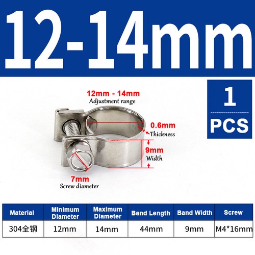 6mm-31mm Mini Hose Clip Jubilee hose Clamps Fuel Line Diesel Petrol Pipe 10 Pack