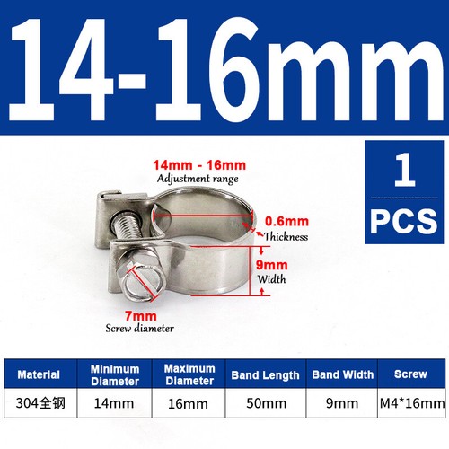 6mm-31mm Mini Hose Clip Jubilee hose Clamps Fuel Line Diesel Petrol Pipe 10 Pack