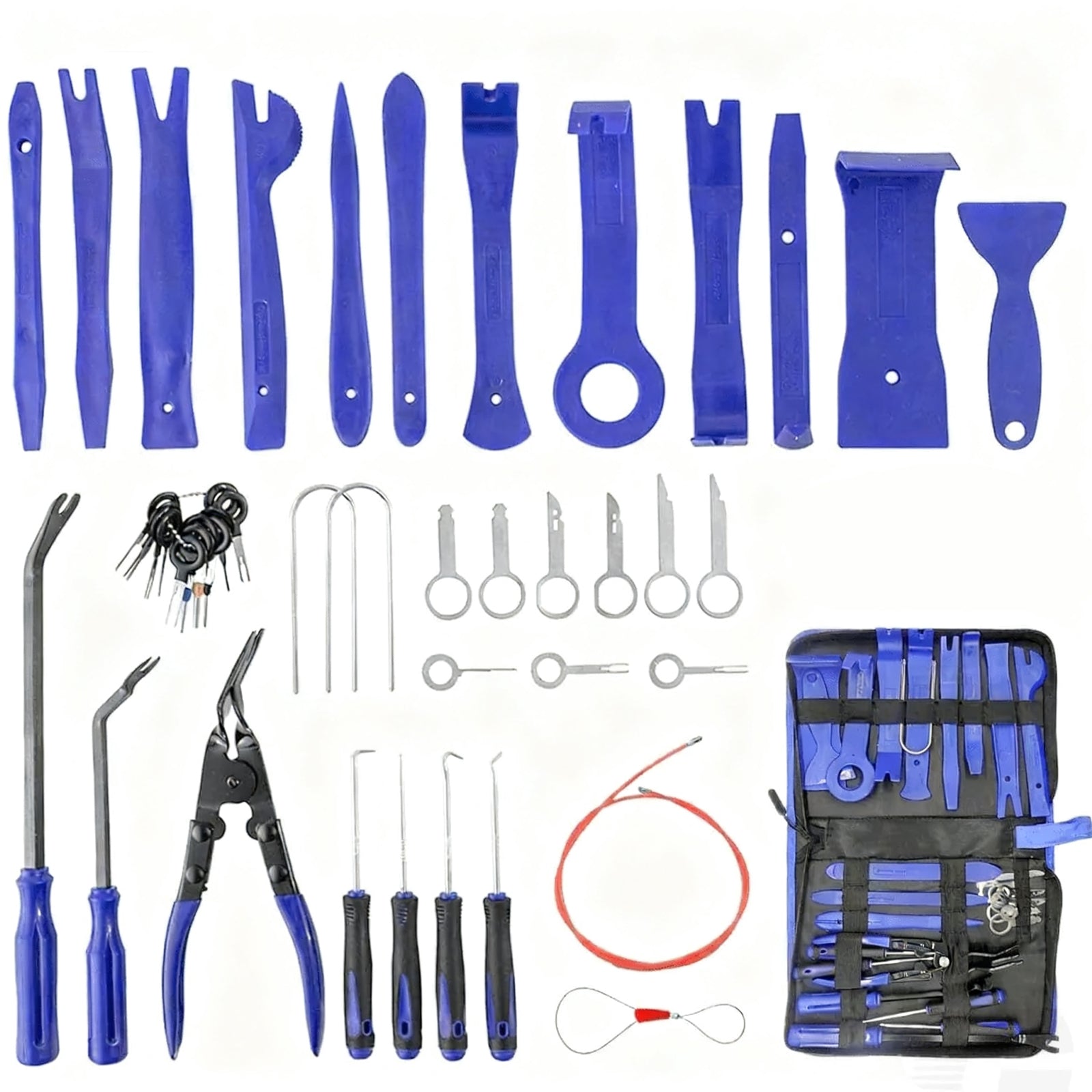 43Pcs Car Trim Removal Tool Kit Radio Hand Pry Panel Door Interior Clip Plastic