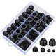 145pcs M4-M12 Dome Hex Bolt Nut Head Caps Cover Against Protection Plastic Black