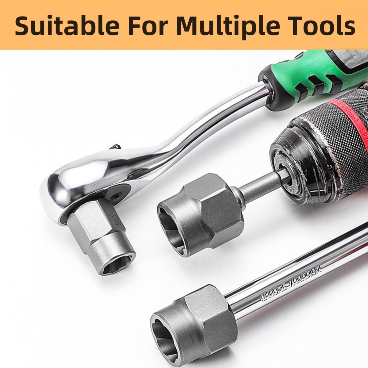 Bolt Extractor Kit,14 Pcs Nut Extractor Socket Set,1/4” - 3/8” Drive Drive Rounded Bolt Remover,Bolt Remover Tool Set for Removing Damaged/Dead/Rusted Bolts,Nuts & Screws,with Hex Adapter - HomeDIYer