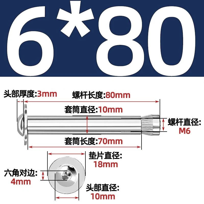 Stainless Steel Expansion Bolts Rawl Bolts for Concrete & Masonry — M6 M8 M10 M12