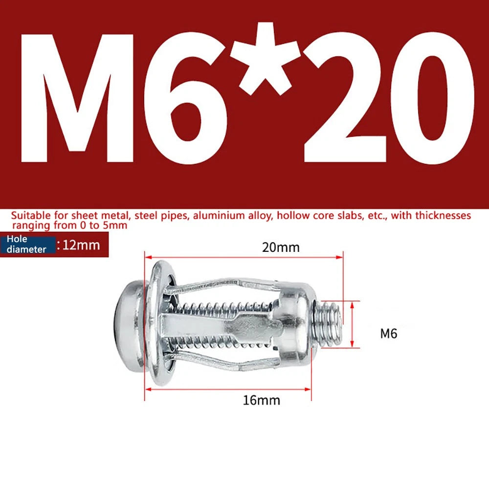 M4–M8 Metal Drywall Expansion Bolts | Hollow Wall Anchors for Plasterboard & Drywall