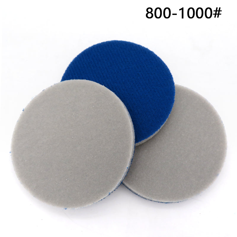 3" 75mm Sponge Foam Hook Loop Sandpaper Wet / Dry Sanding Pad Disc 300#-3000#