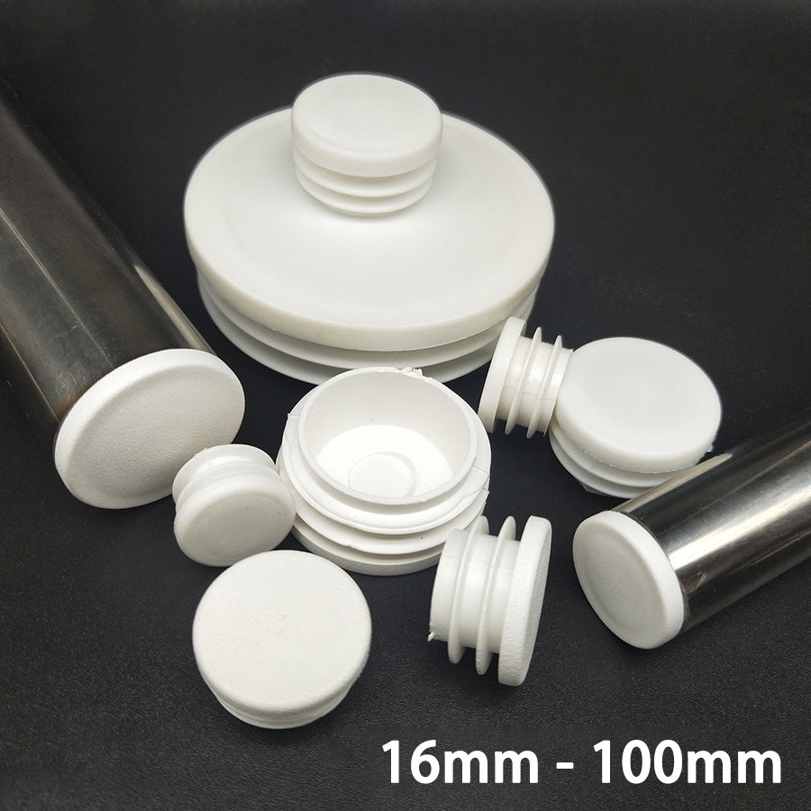 16-100mm White Round Plastic Blanking End Cap Caps