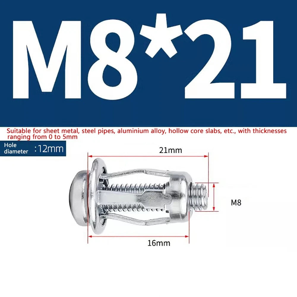 M4–M8 Metal Drywall Expansion Bolts | Hollow Wall Anchors for Plasterboard & Drywall