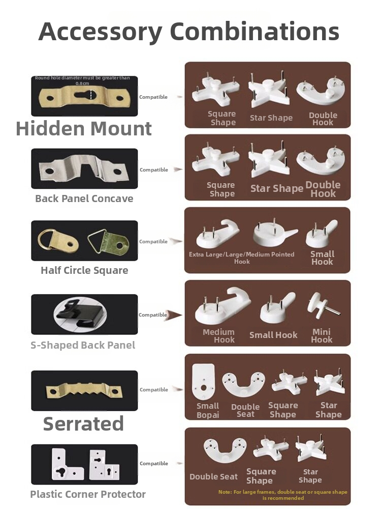 Invisible No-Drill Wall Hooks – Damage-Free Picture Hanging Nails for Frames & Wedding Photos