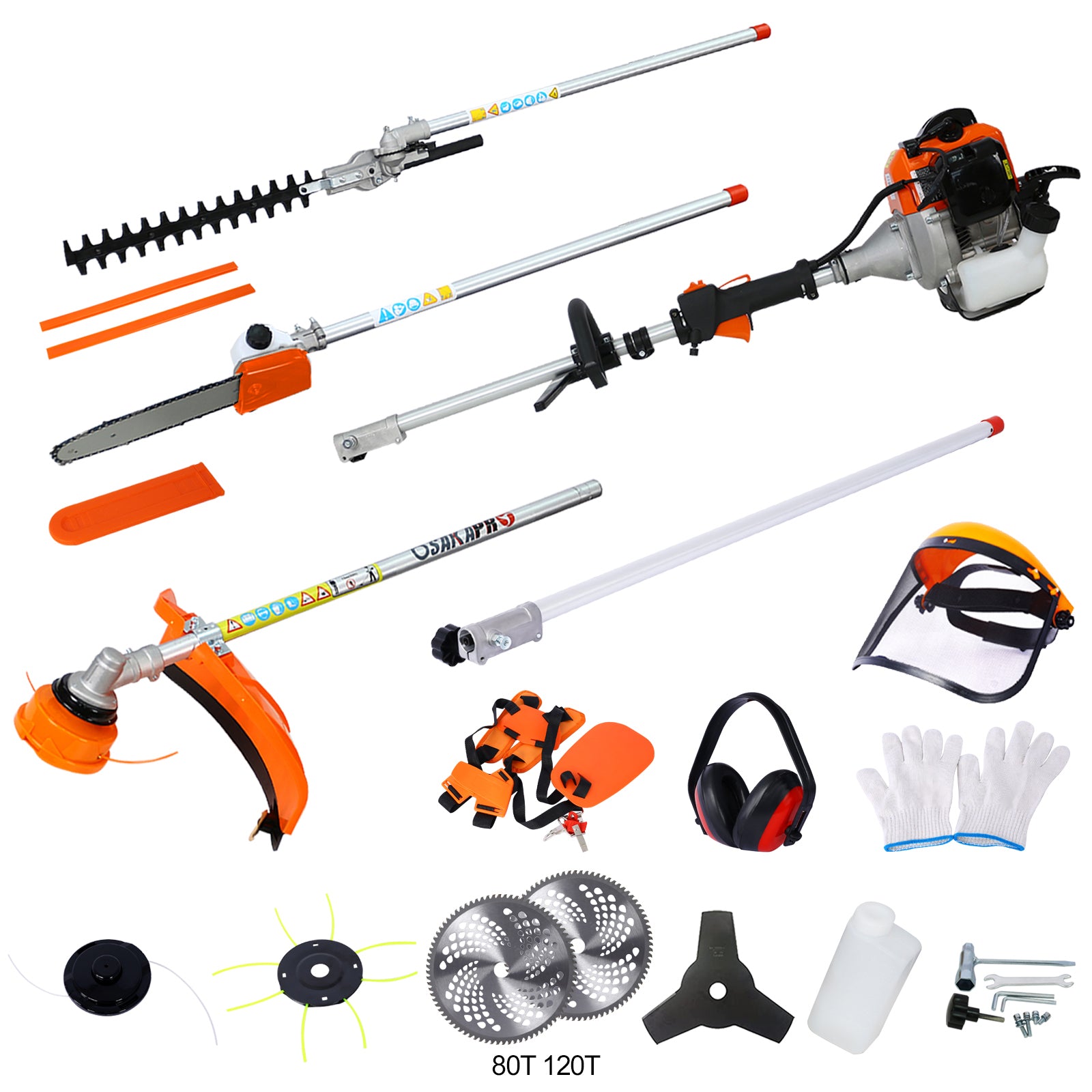 12‑in‑1 32.6CC 2‑Cycle Gas Garden Tool System – Multi‑Function Trimmer, Hedge Cutter & Brush Cutter