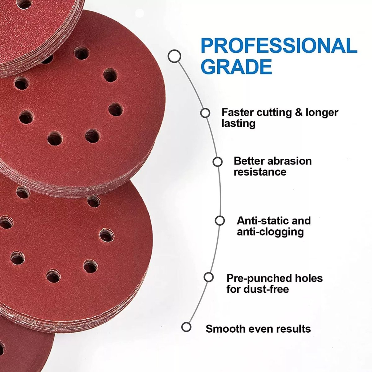 125mm 5" Sanding Discs 8 Hole 40 - 600 Grit Orbital Sander Sheets Sandpaper Pads - HomeDIYer
