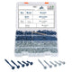 680 PCS Pocket Hole Screws Assortment Kit, 5 Sizes #8 x 1, 1-1/4", 1-1/2", 2", 2-1/2",Square Drive Self Tapping Coarse Thread Wood Screws Set, Blue Coated and Zinc Coated, Drive Bit Included
