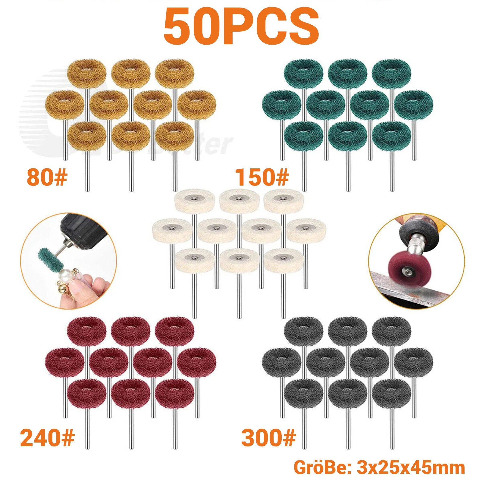 Dremel Polishing Wheels 25mm 50PCS | Professional Grinding & Buffing Set - HomeDIYer