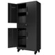 71" Metal Garage Storage Cabinet with Drawer, Pegboard Door, Locking Doors & Rolling Wheels – 720 lb Capacity