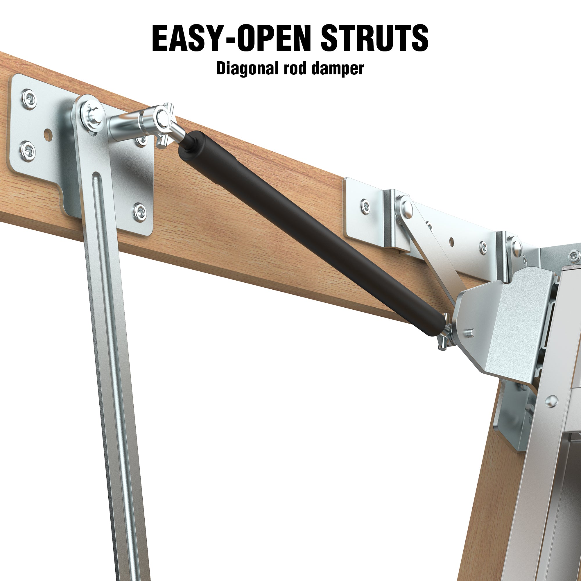 Pull‑Down Aluminum Attic Ladder with Insulated Zippered Cover – 22.5" x 54" Opening, Fits 7'8" to 10'3" Ceilings
