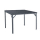 Hardtop Lean-To Gazebo 10x10 ft Wall-Mounted, Galvanized Steel Roof with Built-In Drainage, Gray
