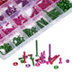 720Pcs Aluminium Alloy Hex Socket Countersunk Flat Head Screw & Washers Assortment Set Burgundy To Emerald Green