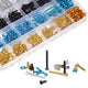 720Pcs Aluminium Alloy Hex Socket Countersunk Flat Head Screw & Washers Assortment Set Bright Silver To Gold Color