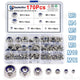 170PCS M3 M4 M5 M6 M8 M10 M12 Lock Nut Nylon Insert Hex Course Stainless Steel Set
