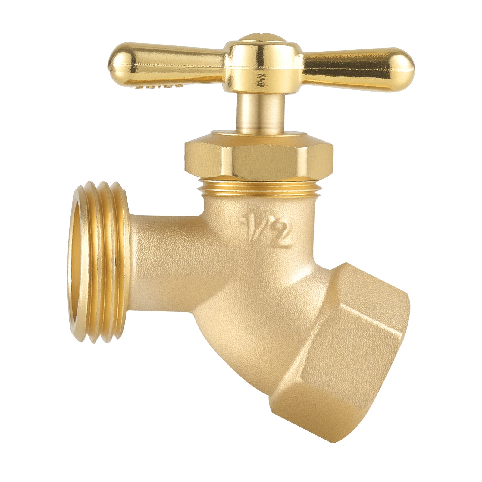 Hose Bibb 1/2" FIP x 3/4" MHT Connection Brass Outdoor Water Faucet Spigot