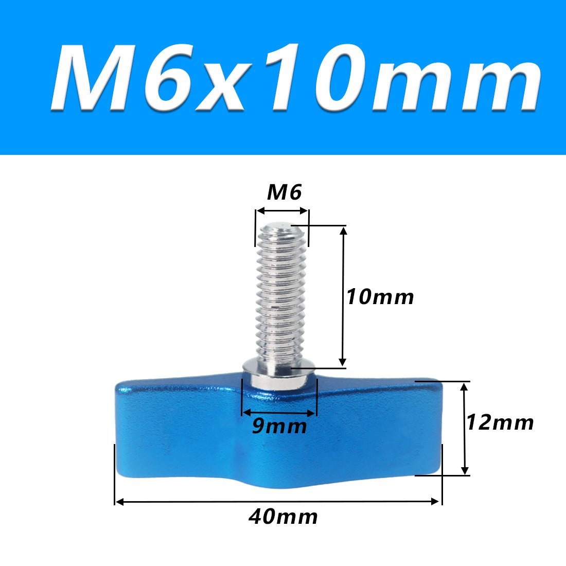 1/4 M4 M5 M6 Clamping Thumb Screw Tee Wing Knob Head Hand Grip Bolt Aluminum - HomeDIYer