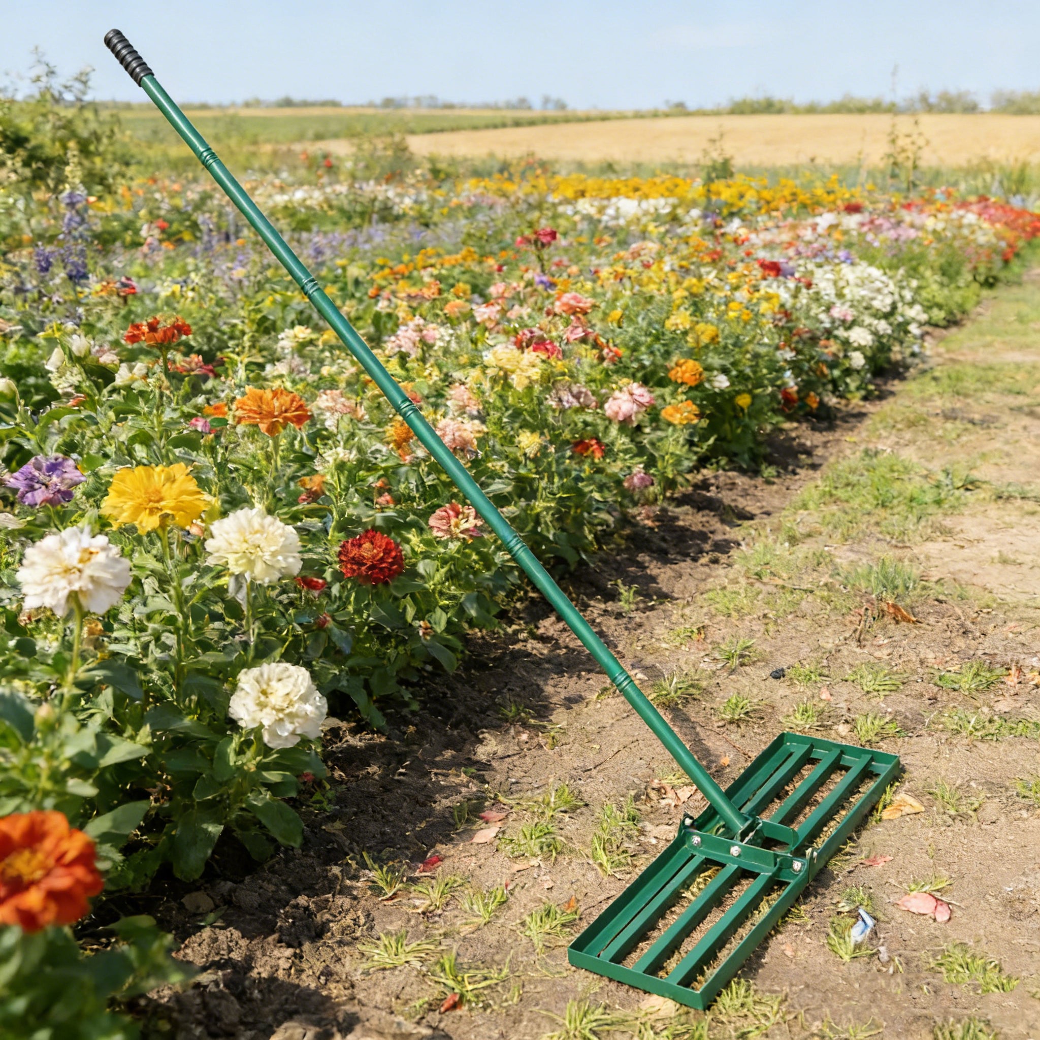 Garden backyard farmland golf course compost sand leveling with 79.5 long handle heavy duty tool lawn leveling rake