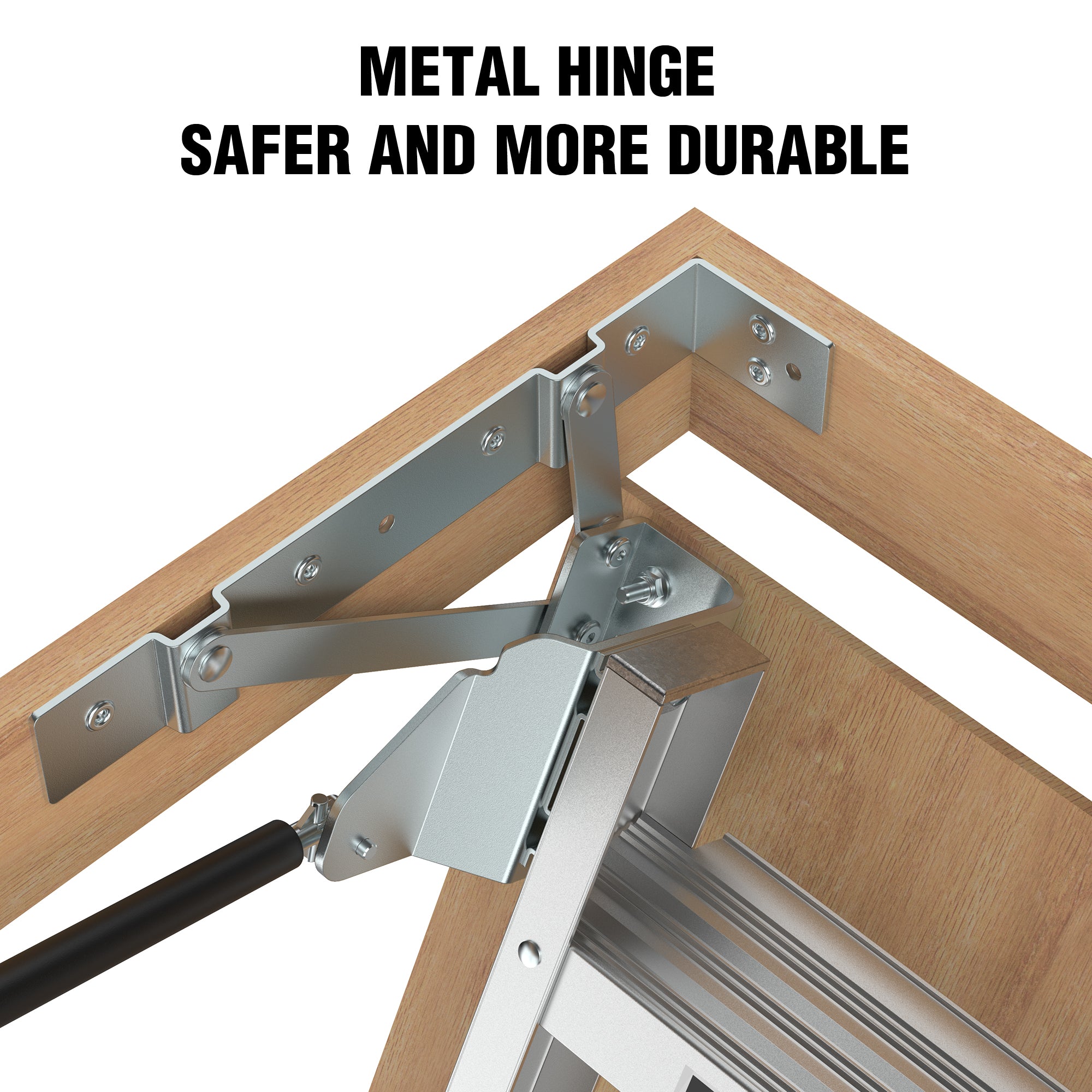 Pull‑Down Aluminum Attic Ladder with Insulated Zippered Cover – 22.5" x 54" Opening, Fits 7'8" to 10'3" Ceilings