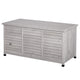 Outsunny 75 Gallon Wooden Deck Box, Outdoor Storage Container with Aerating Gap & Weather-Fighting Finish, Grey
