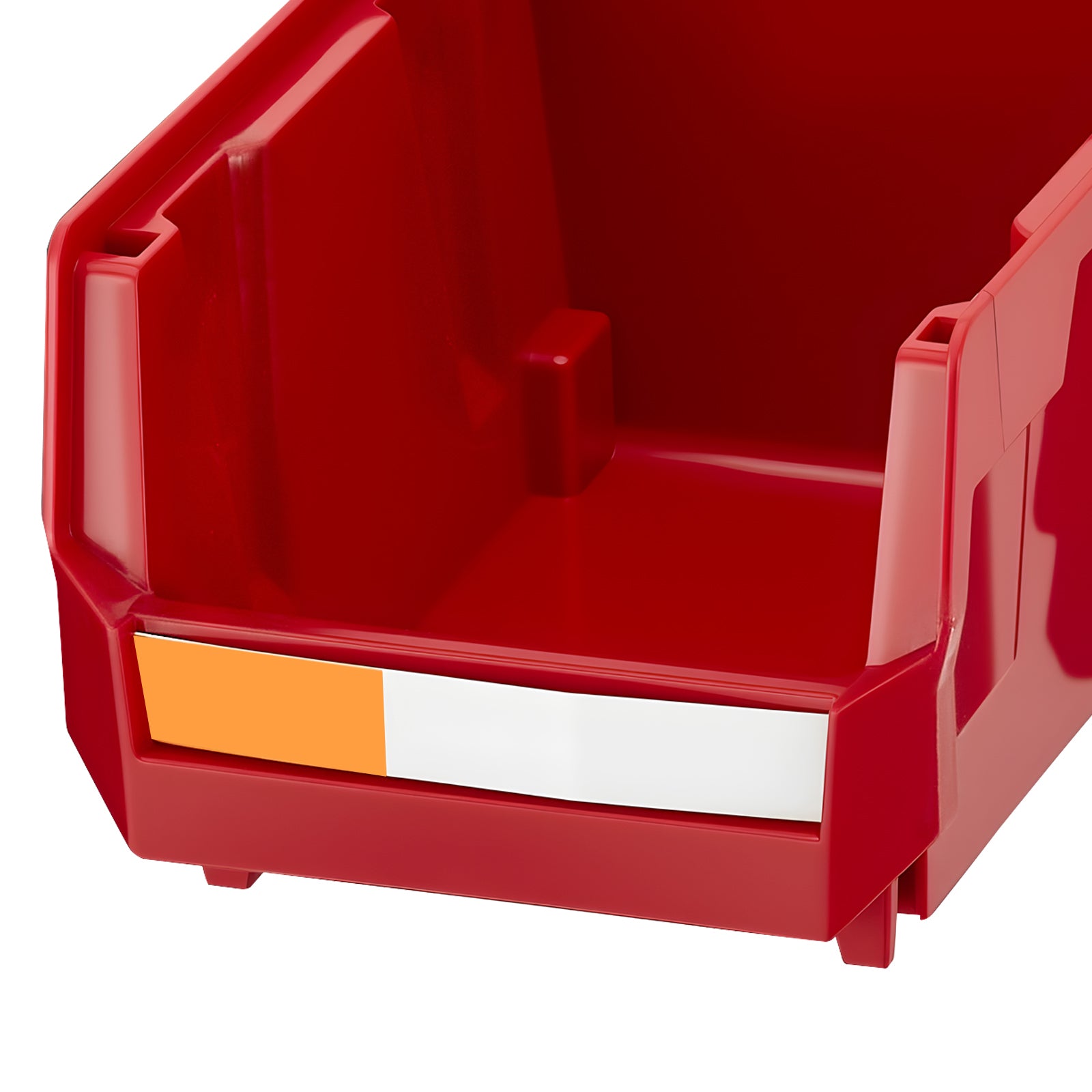 Wall Mounted Storage Bins – 12 Plastic Bins & 3 Metal Rails for Screws, Nuts, Bolts – Hardware Tool Organizer for Workshop, Craft Room, Garage (Red)