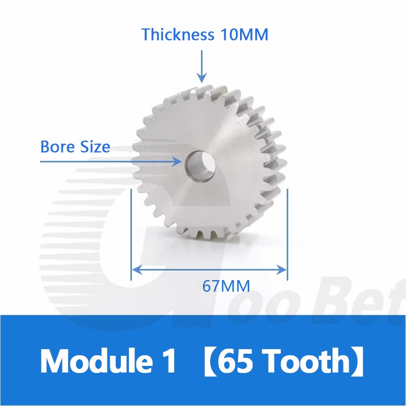 Spur Gear Module 1 Stainless Steel 12-120 Tooth Motor Pinion Flat Gear Precision