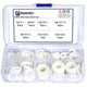 195pcs M3-M12 White Nylon Flat Washers Set Assorted Seals Washer O-Ring Gasket