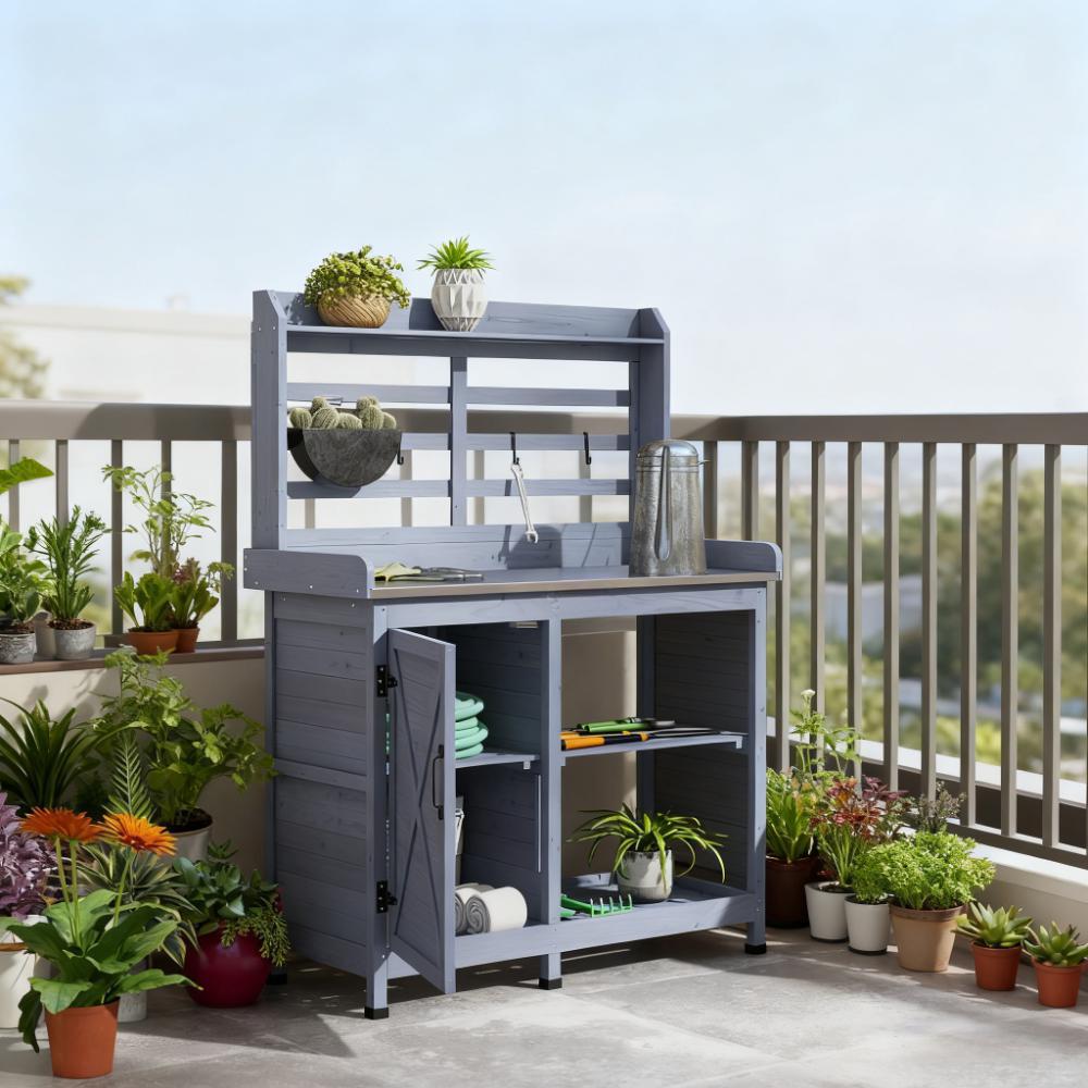 Easy to Clean Wooden Potting Bench