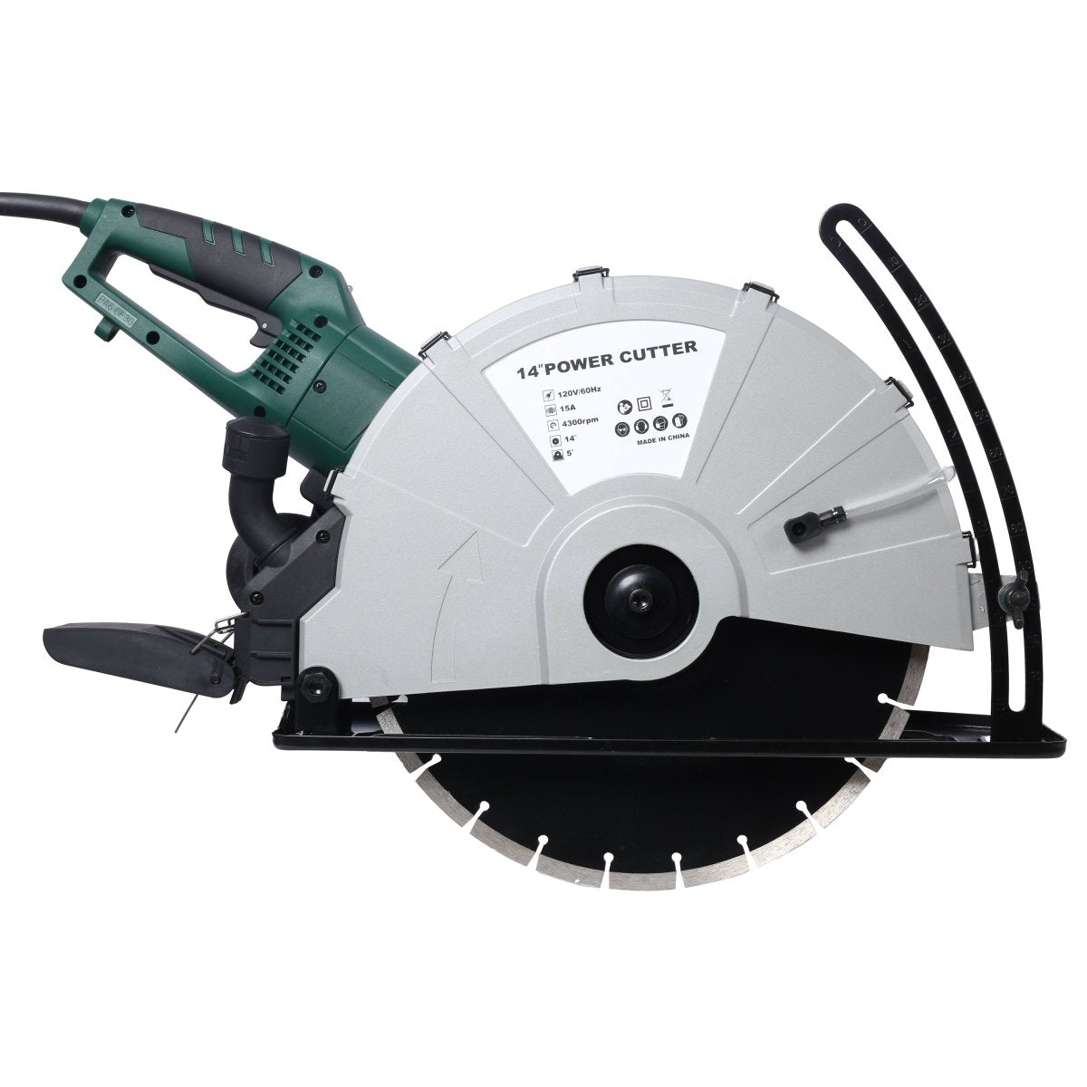 Portable 14" Wet/Dry Electric Corded Circular Concrete Saw/Power Angle Cutter 2600W w/Water Line & Guide Roller (With Blade)ETL certificate. - HomeDIYer