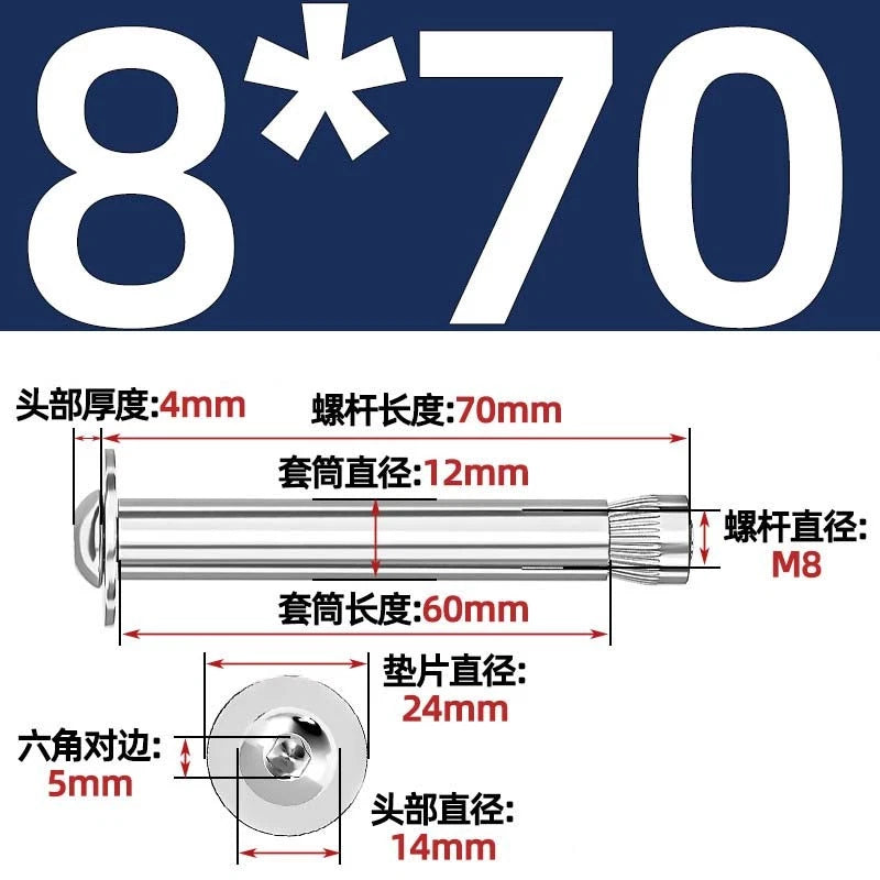 Stainless Steel Expansion Bolts Rawl Bolts for Concrete & Masonry — M6 M8 M10 M12