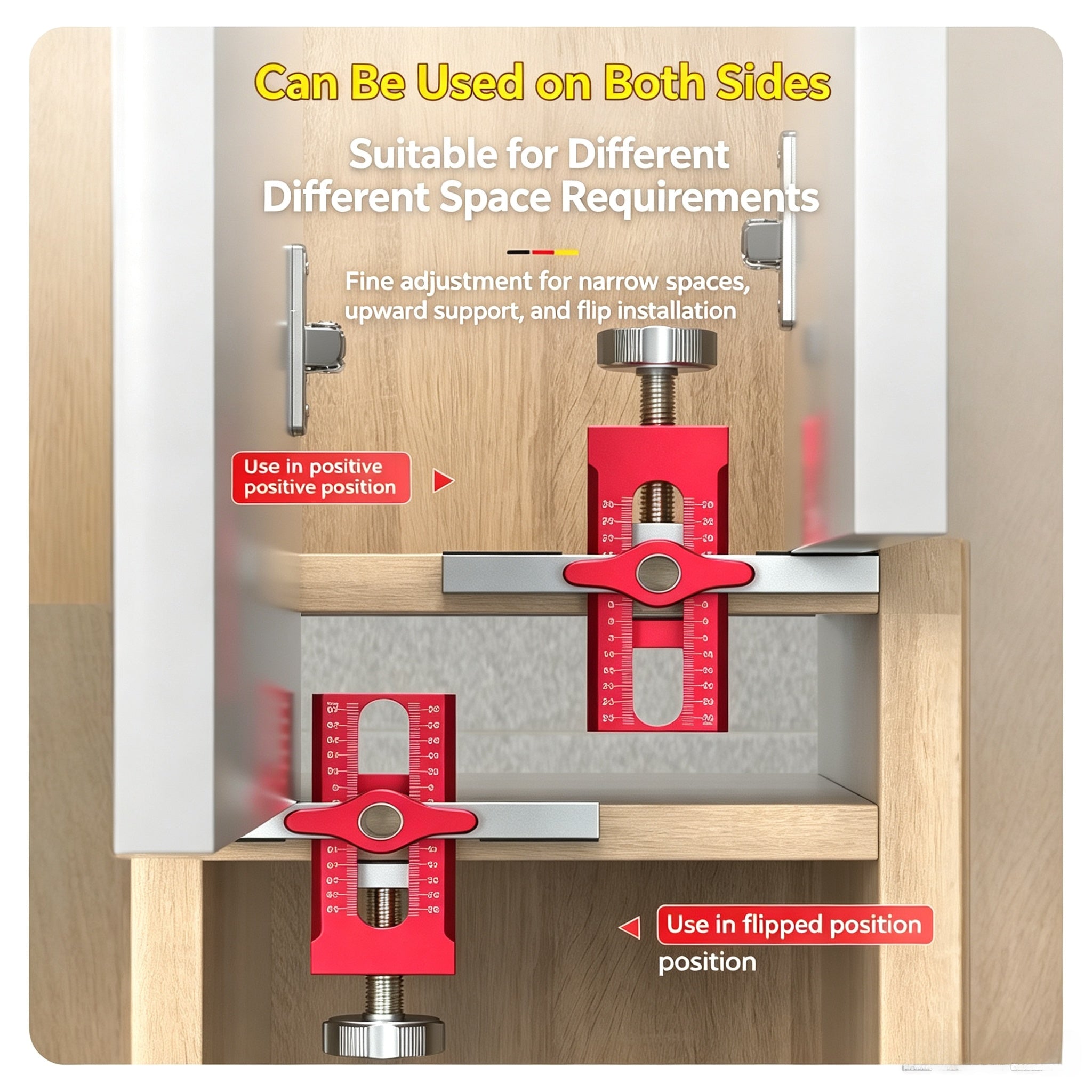 1. Cross-border cabinet door installation aid, aluminum alloy rebound, punched wardrobe door, door leveler, wooden tools