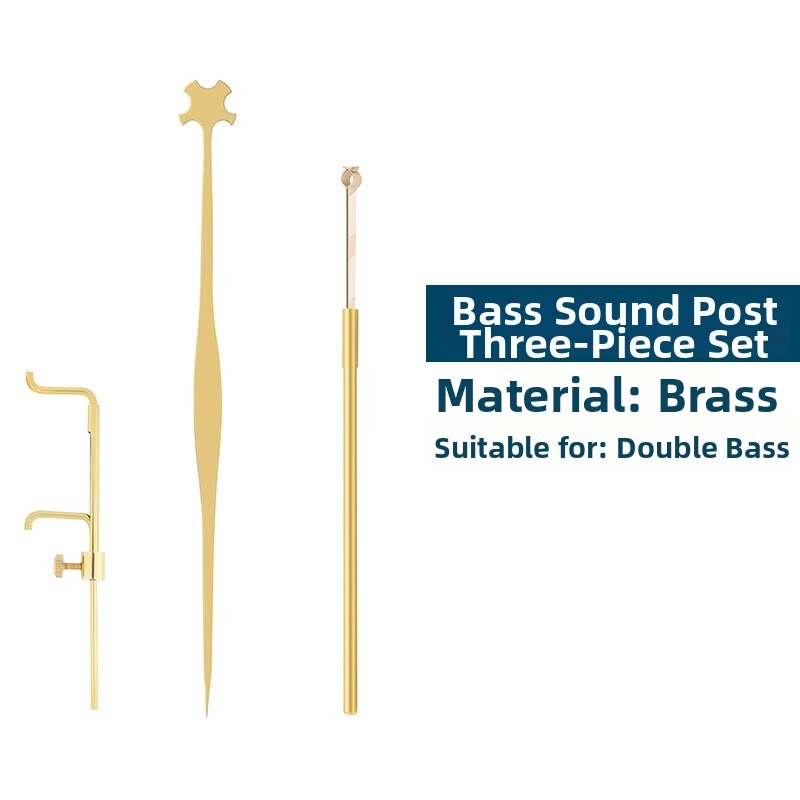 Violin Cello Bass Sound Post Tool Set Brass Setter Clip Ruler