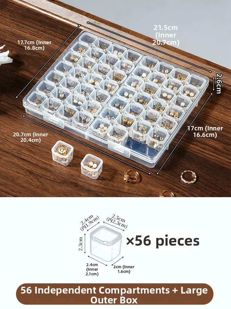 Anti-Tarnish Transparent Jewelry Storage Box – Multi-Compartment for Earrings, Rings & Necklaces