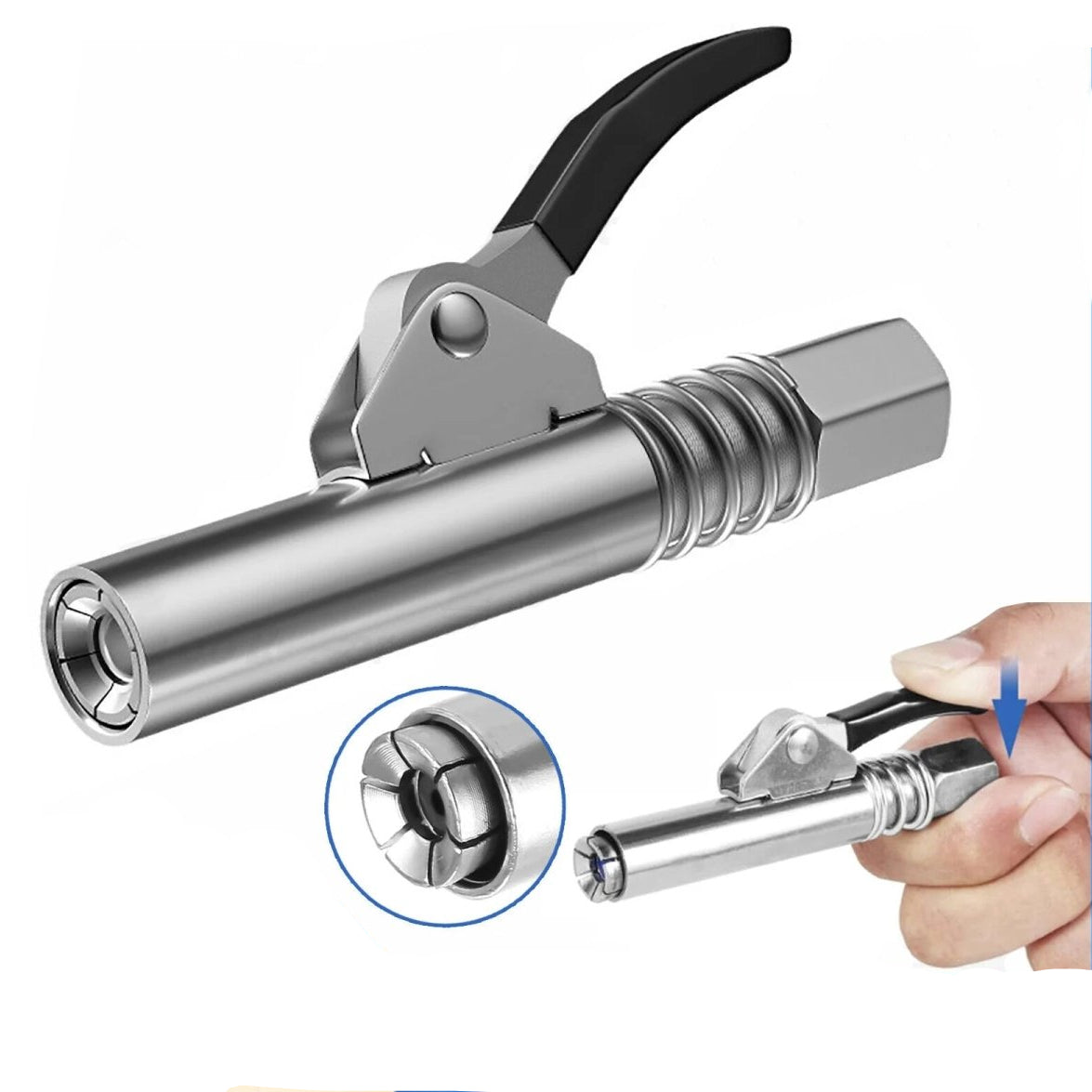 1Packs Grease Gun Coupler High - Pressure Quick Release Lock Oil Injection Nozzles - HomeDIYer