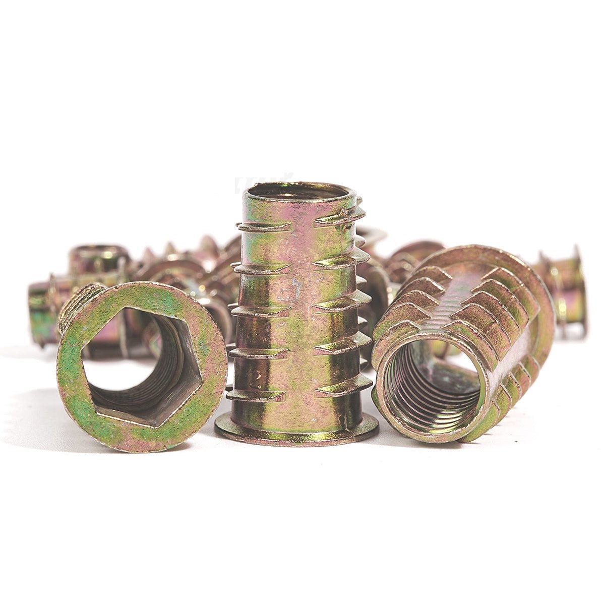 130Pcs Carbon Steel Color Zinc Plated Carbon Furniture Screw in Nut Threaded Wood Inserts Bolt Fastener Connector - HomeDIYer