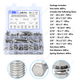 240 Pcs 1/4'' 5/16'' 3/8'' A2 Stainless Steel Hex Bolts Nuts Washers Assortment Kit