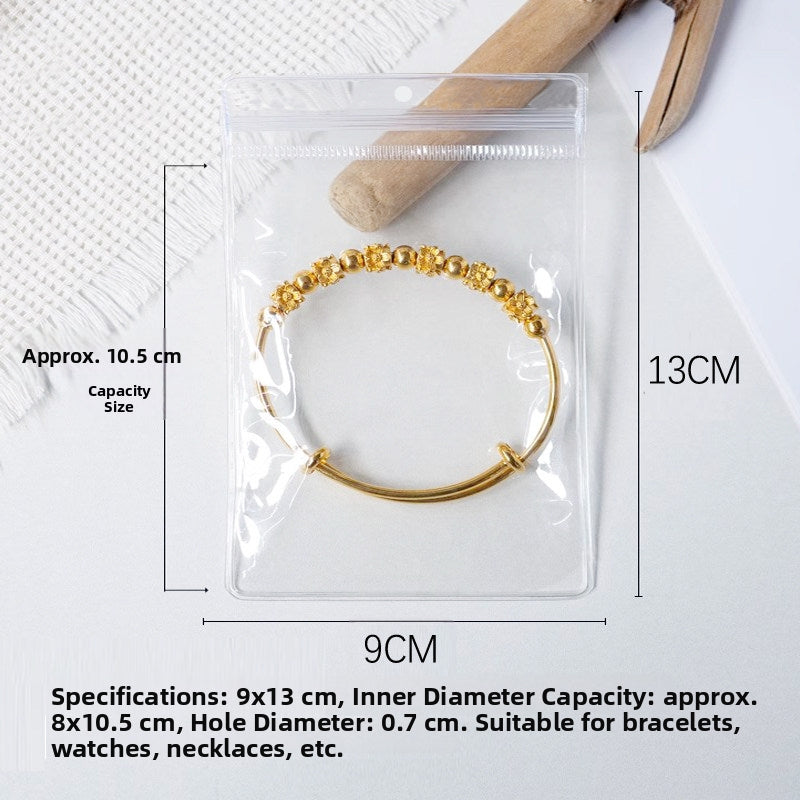PVC Transparent Zip-Seal Hanging Display Bags – Jewelry, Earring & Jade Storage with Hang Hole