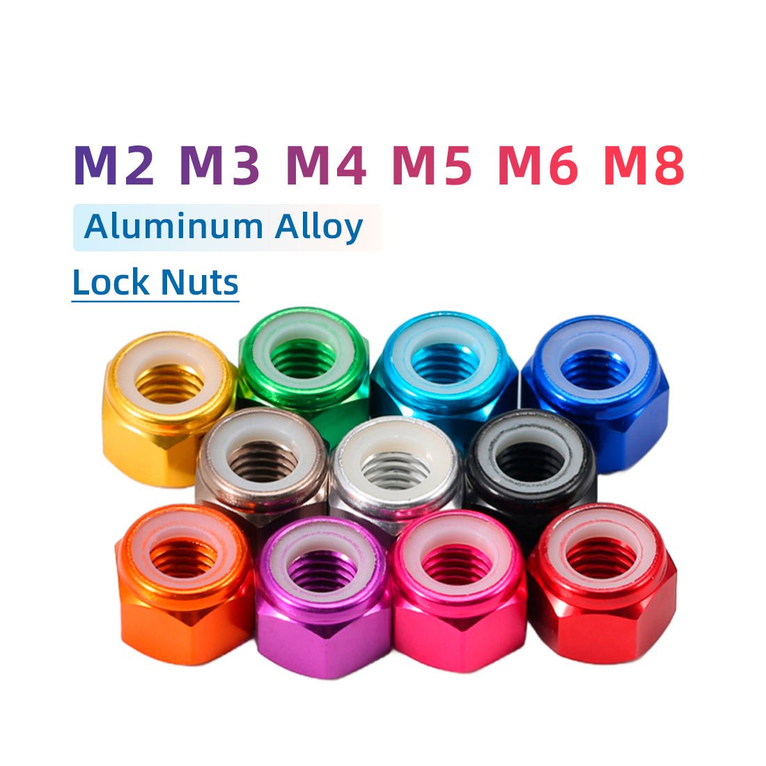 M2 M3 M4 M5 M6 M8 Nylon Aluminium Alloy RC Car Wheel Nylon Locking Lock Nuts - HomeDIYer