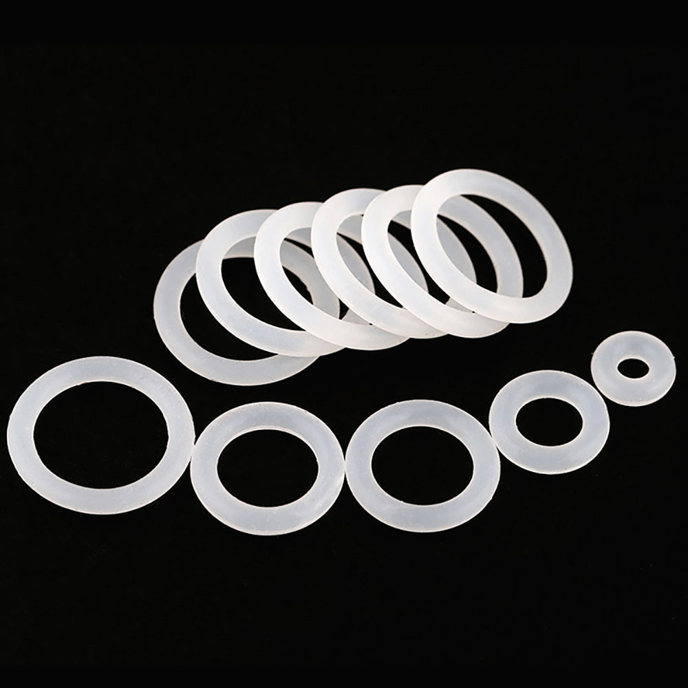 50x White Silicon Rubber O Rings Food Grade Cross Section 3.1mm OD 103mm-305mm