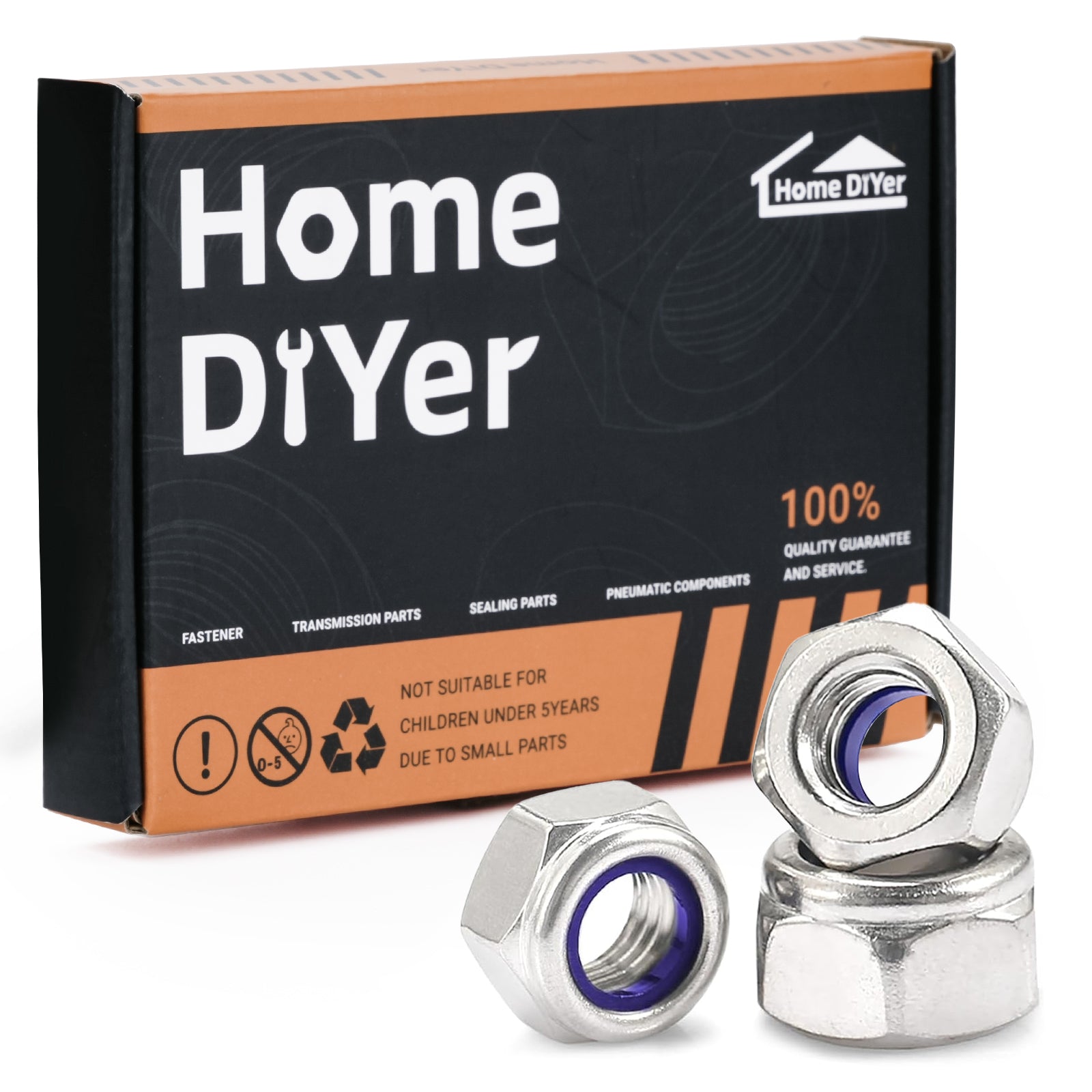 A2 Stainless Steel Nyloc Nuts – Self-Locking Nylon Insert Hex Nuts M2.5 to M16