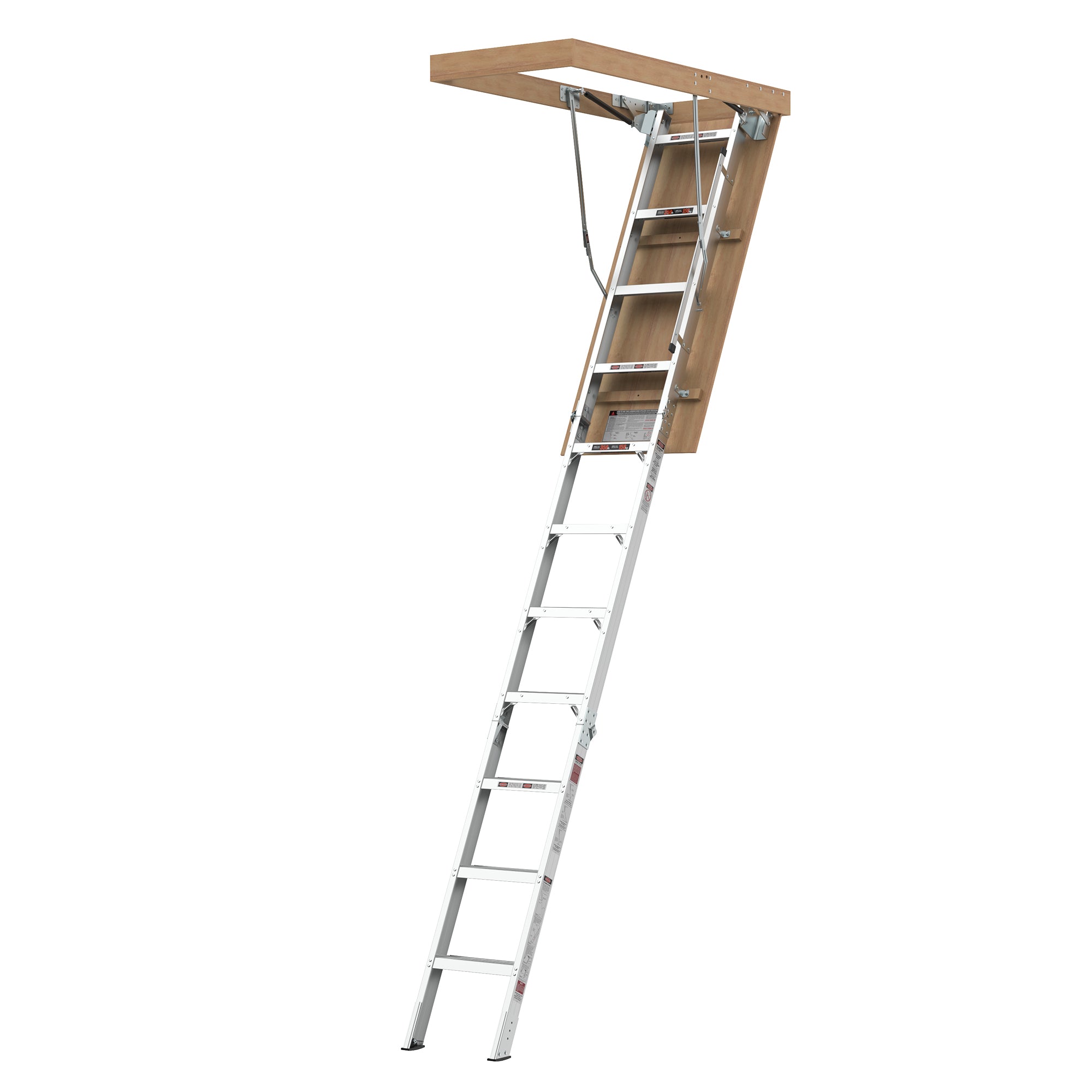 Pull‑Down Aluminum Attic Ladder with Insulated Zippered Cover – 22.5" x 54" Opening, Fits 7'8" to 10'3" Ceilings