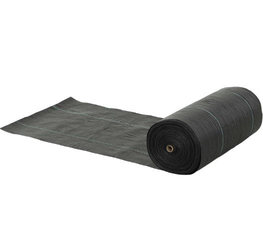 3.9ft x 300ft Heavy‑Duty Woven Weed Barrier Landscape Fabric — 140 GSM PP Ground Cover Black