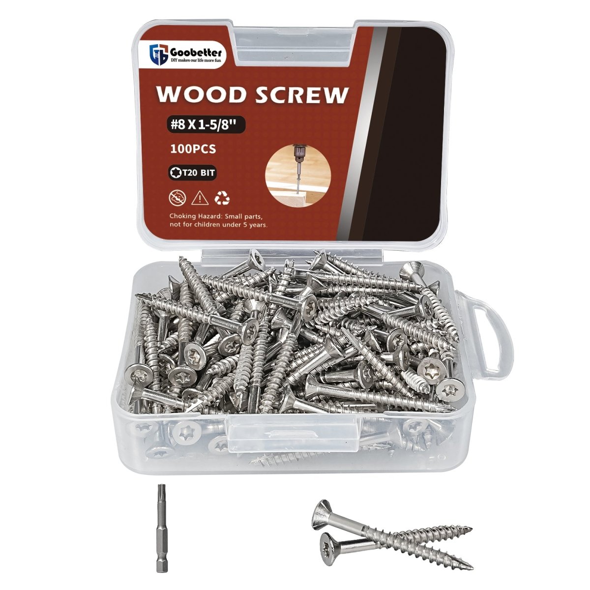 Wood Screws 3 Inch, Deck Screws Torx Screws Exterior Wood Screws Construction Fence Screws 304 Stainless Steel T25 Torx Bit Included - HomeDIYer